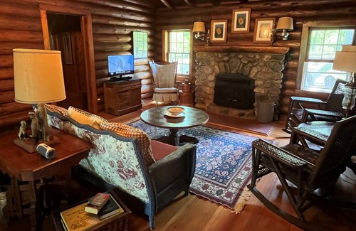 Nevis Cabin | Booking now for summer! Stunning vintage log home on pristine lake.
