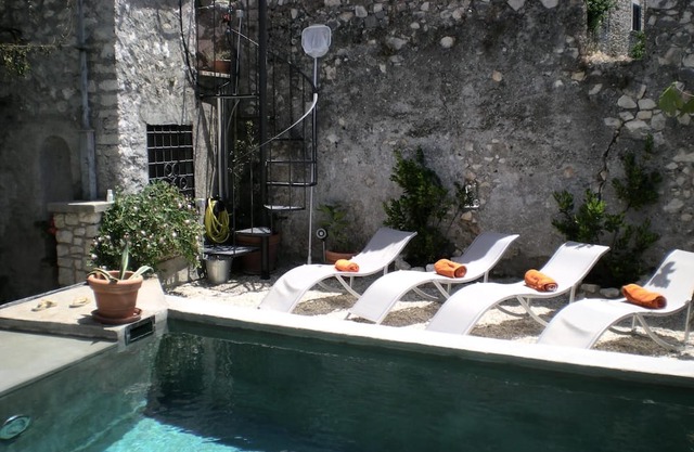 Sermoneta, Historic Stone Village House with Pool, in a Medieval Hill Town Close to Rome and Naples