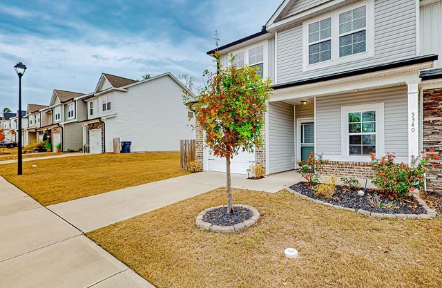 Peaceful dog-friendly home with open layout, enclosed yard, high ceilings, & W/D