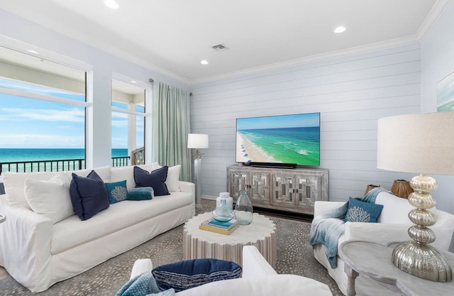 SAND-orini SEA-renity Gorgeous Beachfront Penthouse condo * Pool on 30A!