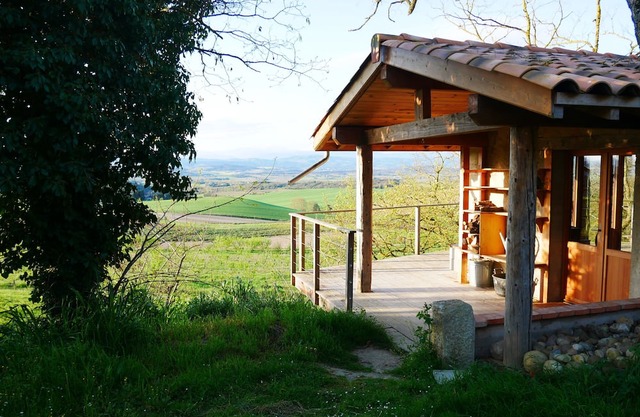 Wake up to stunning views of the Pyrenees from our cosy glamping forge.