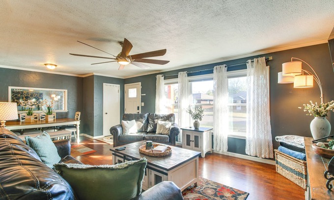 Midwest City Cottage | Easy OKC Access! Quiet Home w/Yard & Workspace