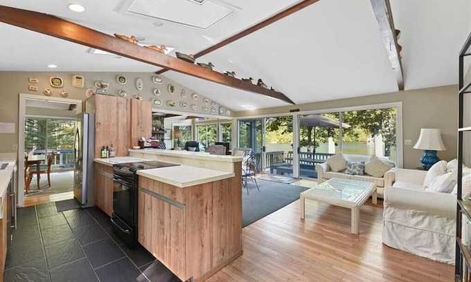 Lewisboro House | Charming 2.5 bedroom house with AC private beach front property on Lake Waccabuc