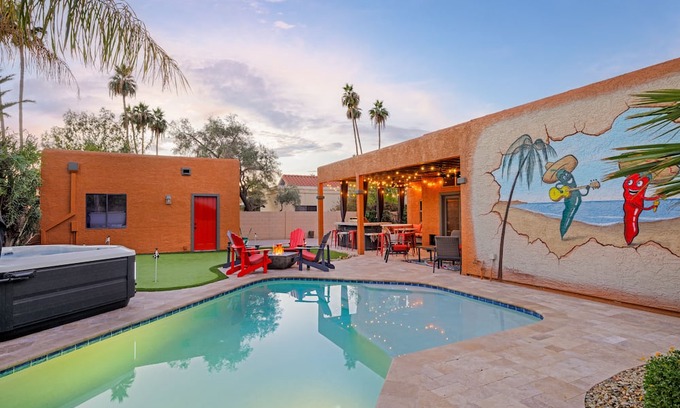 Santiago House | Be in the heart of Scottsdale and enjoy a relaxing pool, game room, and hot tub!